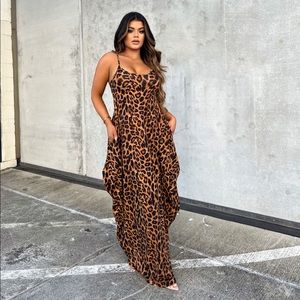 Leopard Boho Maxi Dress